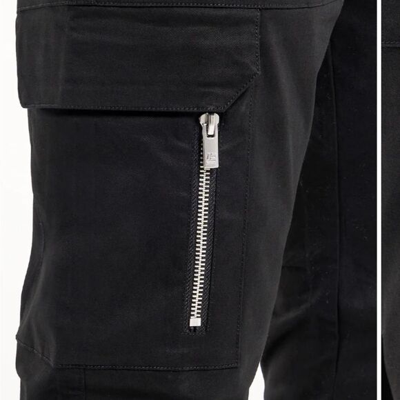 B33 INSPIRED MENS BLACK LYNDON CARGO JOGGER 30x32 - Picture 4 of 16